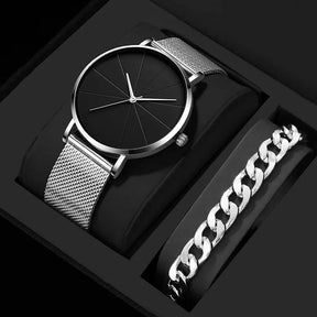 Montre Homme Quartz + Bracelet